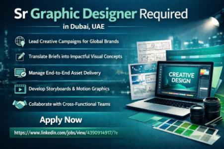 Sr Graphic Designer Required in Dubai -