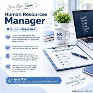 Human Resources Manager Required in Dubai