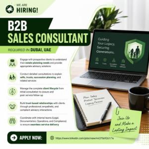 B2B Sales Consultant Required in Dubai