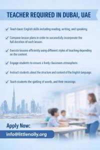 Teacher Required in Dubai