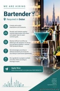 Bartender Required in Dubai