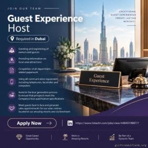 Guest Experience Host Required in Dubai