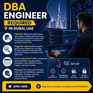 DBA Engineer Required in Dubai