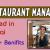 Restaurant Manager Required in Dubai