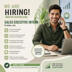 Sales Executive Intern Requird in Dubai