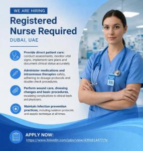 Registered Nurse Required in Dubai