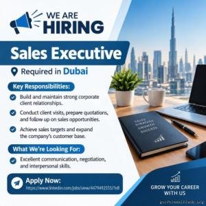 Sales Executive Required in Dubai