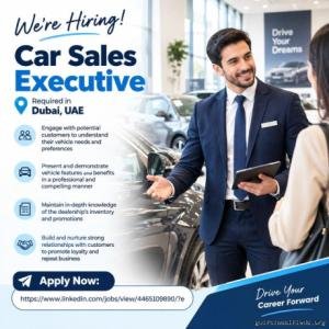 Car Sales Executive Required in Dubai