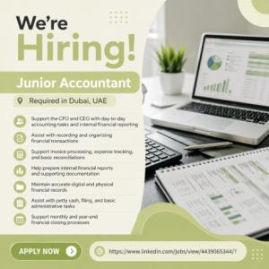 Junior Accountant Required in Dubai -