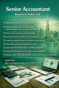 Senior Accountant Required in Dubai