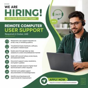 Remote Computer User Support Required in Dubai