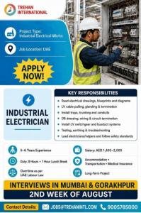 UAE JOB OPENING – INDUSTRIAL ELECTRICIAN