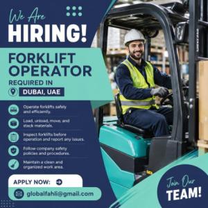 Forklift Operator Required in Dubai