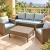Beautiful 4-Piece Outdoor Rattan-Style Furniture