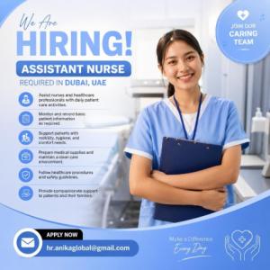 Assistant Nurse Required in Dubai
