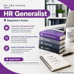 HR Generalist Required in Dubai