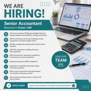 Senior Accountant Required in Dubai