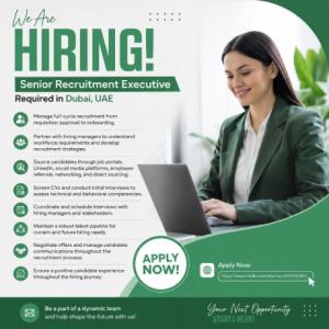 Senior Recruitment Executive Required in Dubai