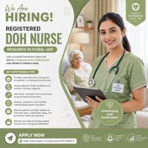 Registered DOH Nurse Required in Dubai