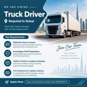 Truck Driver Required in Dubai