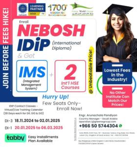 Why Should I choose Green World Group Saudi for Nebosh I Dip Training ?