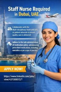 Staff Nurse Required in Dubai