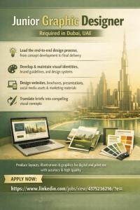 Junior Graphic Designer Required in Dubai