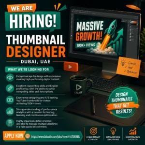 Thumbnail Designer Required in Dubai