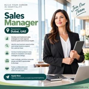 Sales Manager Required in Dubai