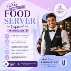 Food Server Required in Dubai