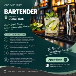 Bartender Required in Dubai