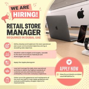 Retail Store Manager Required in Dubai