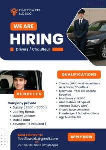 Hiring Open for Safe Drivers and Chauffeurs
