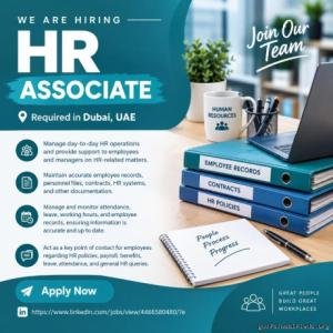 HR Associate Required in Dubai