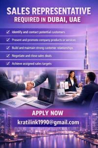 Sales Representative Required in Dubai
