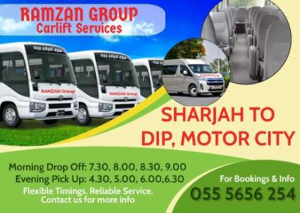Pick & Drop Service From Sharjah To Sharjah and Dubai D.I.P / Ramzan Group