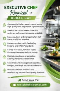 Executive Chef Required in Dubai
