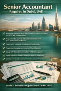 Senior Accountant Required in Dubai