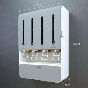 Oil and Vinegar Storage Dispenser Wall Mount Spice Rack Organizer, White- AjmanShop