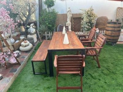 Sturdy solid wood dining table set
