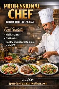 Professional Chef Required in Dubai
