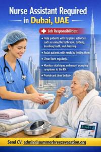 Nurse Assistant Required in Dubai