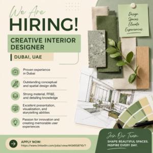 Creative Interior Designer Required in Dubai