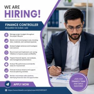 Finance Controller Required in Dubai