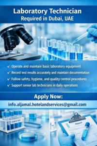 Laboratory Technician Required in Dubai