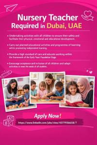 Nursery Teacher Required in Dubai