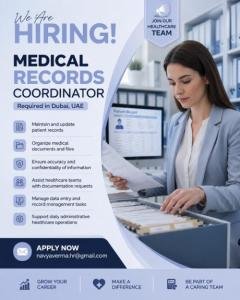 Medical Records Coordinator Required in Dubai