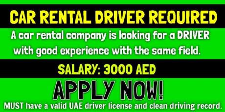 CAR RENTAL DRIVER REQUIRED