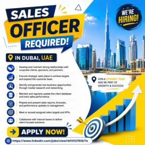 Sales Officer Required in Dubai