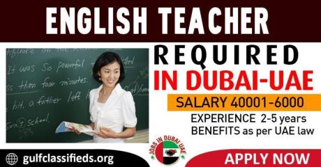 ENGLISH TEACHER REQUIRED IN DUBAI